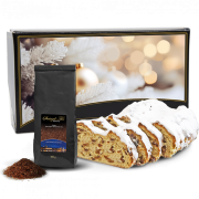 Dresdner Christstollen ® 500g in Stollenkarton mit Stollentee